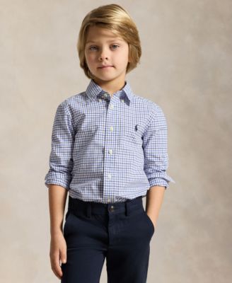 2T-7 Boys' Plaid Cotton Shirt