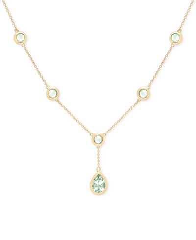 Victoria Townsend Green Quartz Drop Pendant Necklace (10 ct. t.w.) in 18k Gold-Plated Sterling Silver