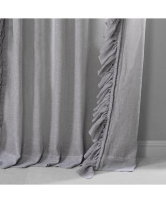 Ruffled Faux Linen Sheer Curtain