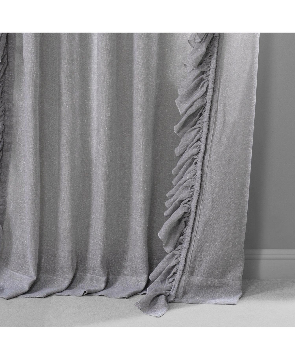 Half Price Drapes Ruffled Faux Linen Sheer Curtain