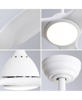 52-inch Modern White 3-Blade Ceiling Fan with Six Speed Remote Control and Timing Function for Indoor
