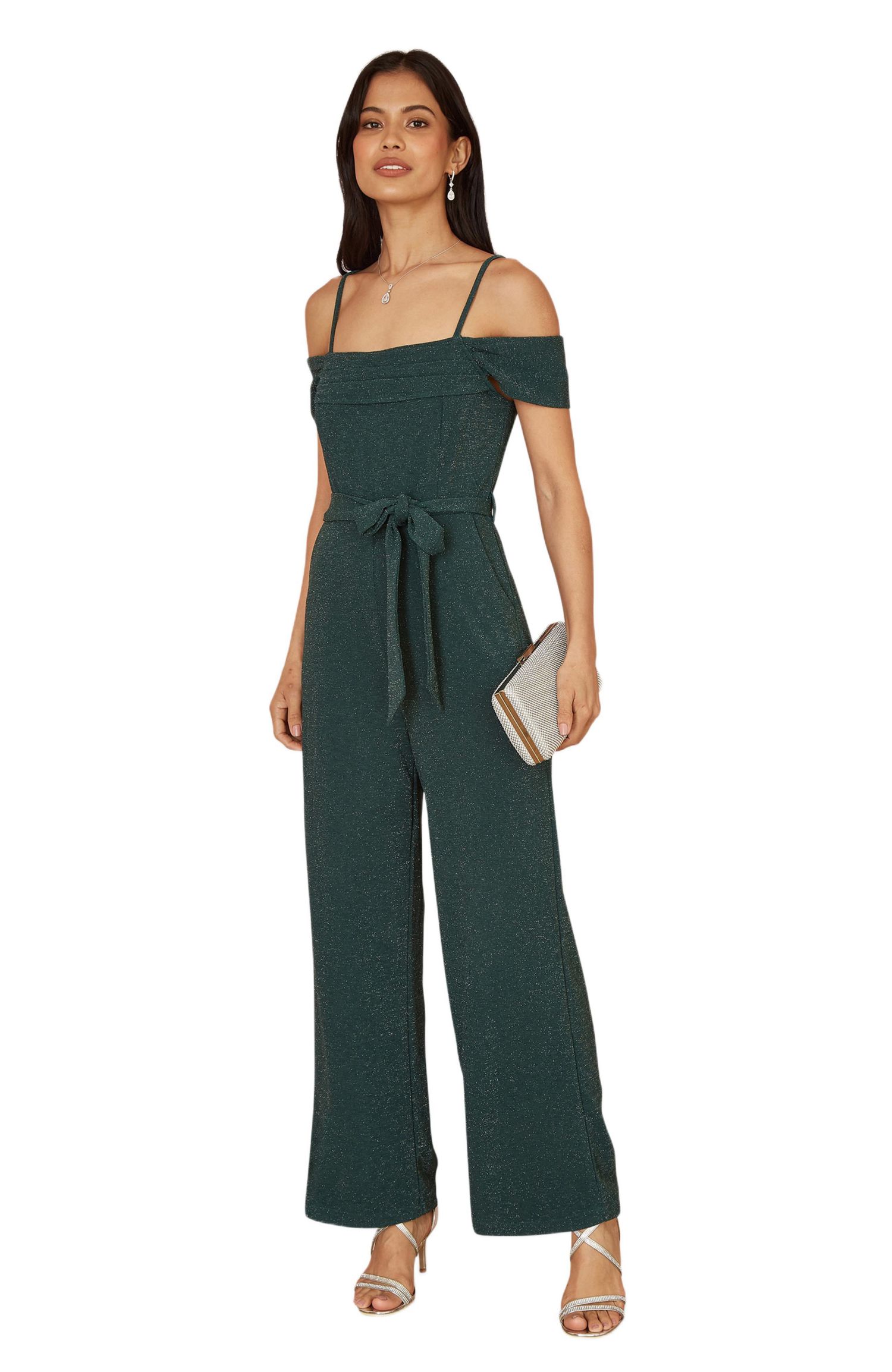 Women's Sparkle Stretch Bardot Jumpsuit