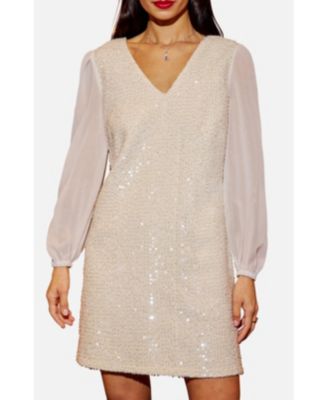 Women's Women'sSequin Tunic Dress With Tie Back