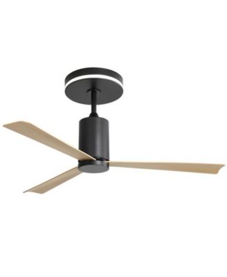 52-inch Modern Minimalist Black 3-Blade Ceiling Fans with Remote Control and Timing Function