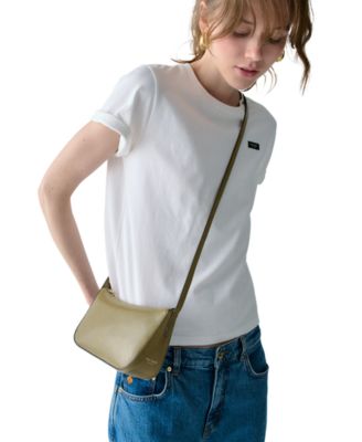 Halo Small Glazed Leather Crossbody Bag