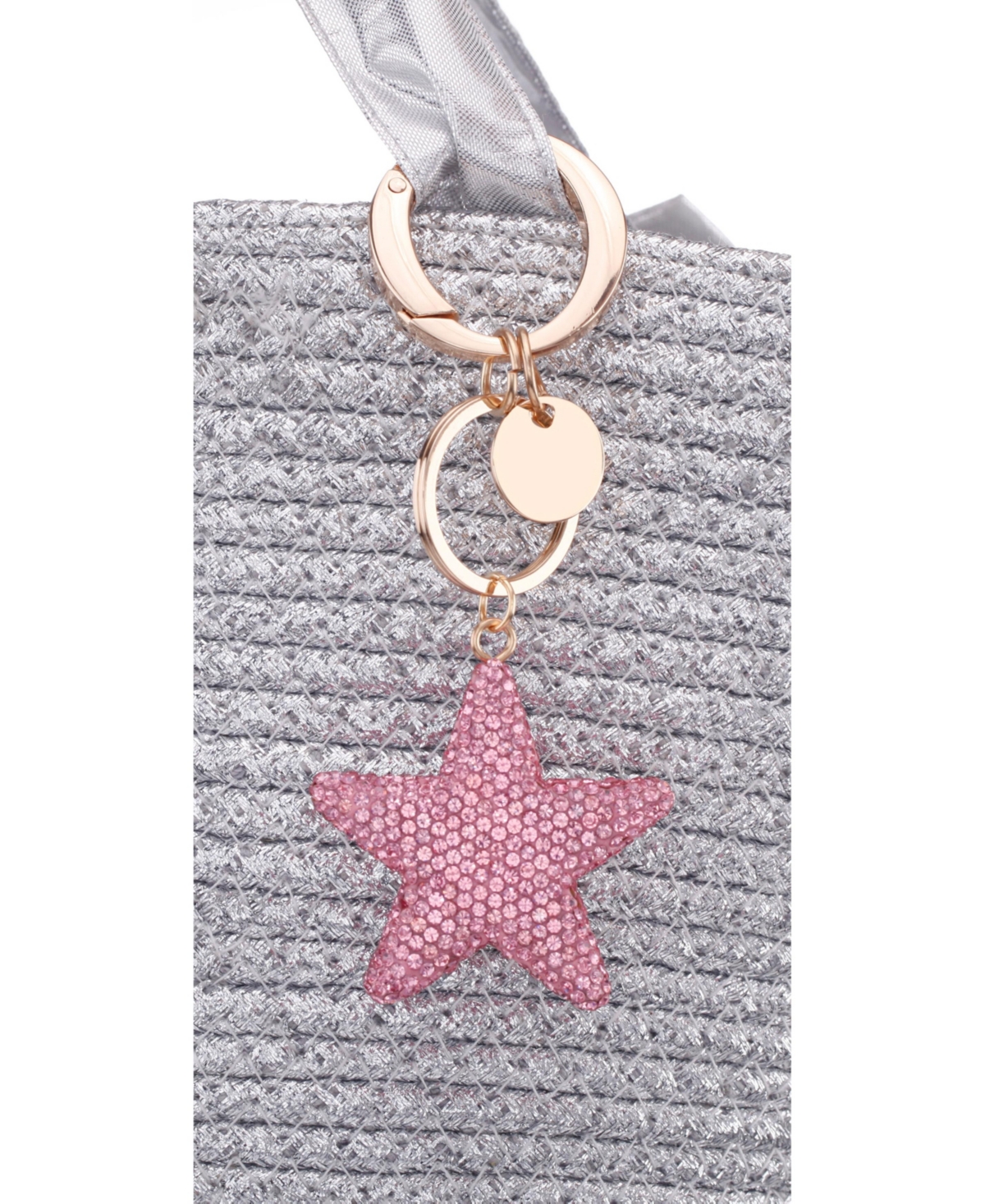 Nina Crystal Star Bag Charm In Black