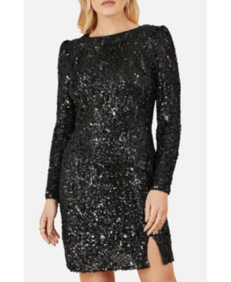 Women's Sequin Long Sleeve Fitted Dress