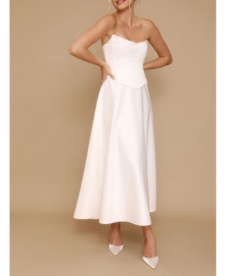 Women's Bandeau Satin Corset Dress