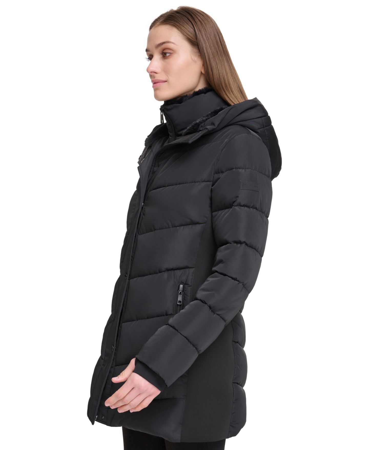Женская куртка Calvin Klein Hooded Puffer, цвет: Чёрный — фото 6