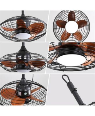 20-inch Modern Black 5-Blade Flush Mount Ceiling Fan with Remote control and timing functions