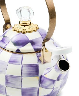 Violet Check 80 oz. Handmade Whistling Tea Kettle