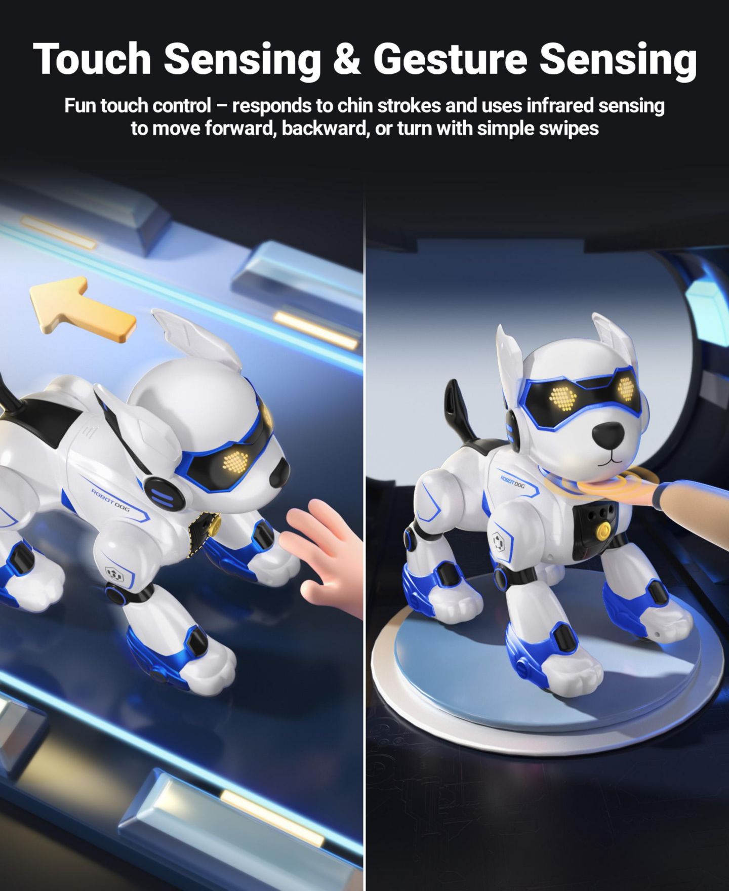 Детская игрушка SUGIFT Smart Interactive Robot Dog Toy for Kids with Remote Control, Voice and Touch Features, цвет: Синий — фото 10