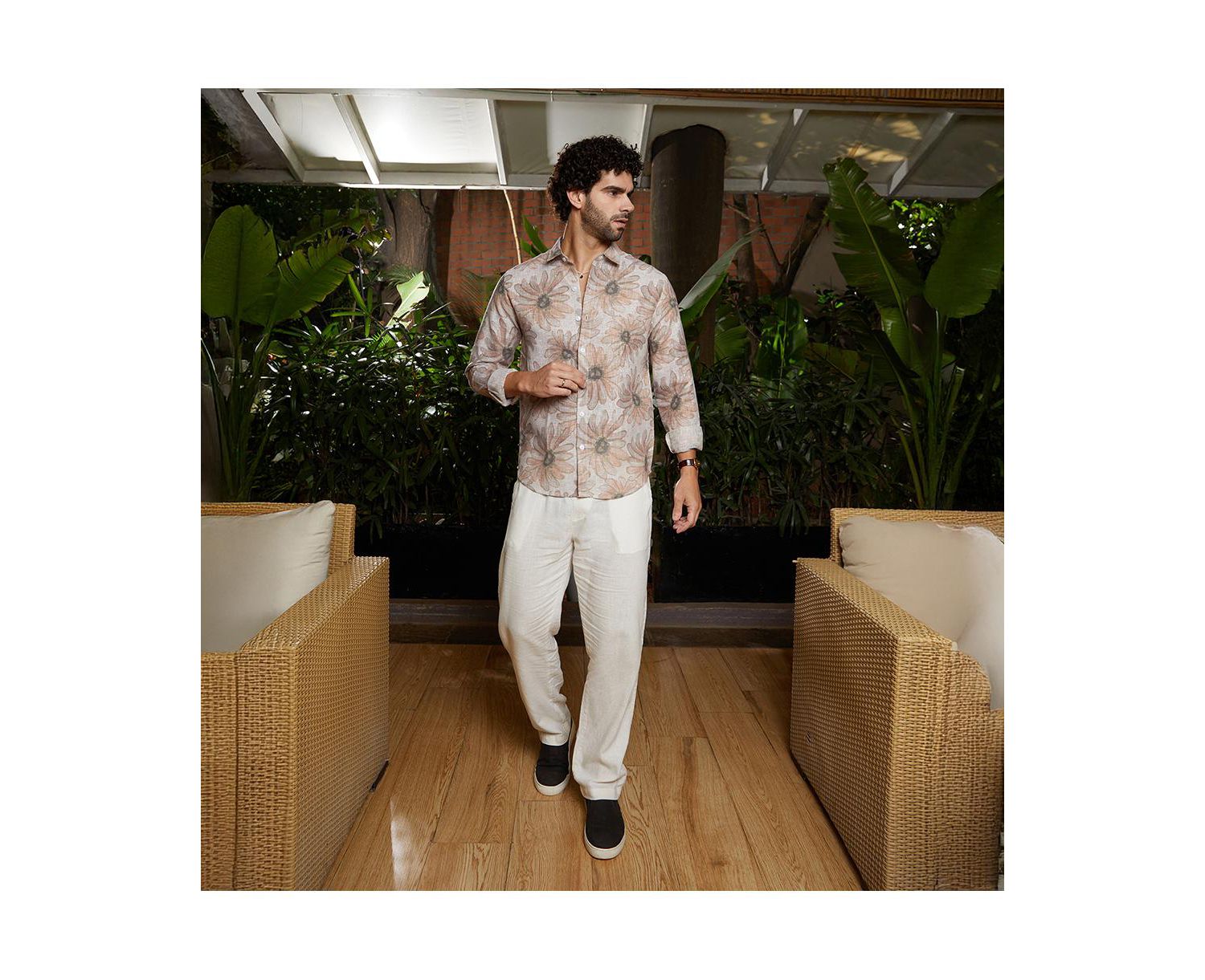 Men's Chesntnut Brown Gloomy Daisy Shirt
