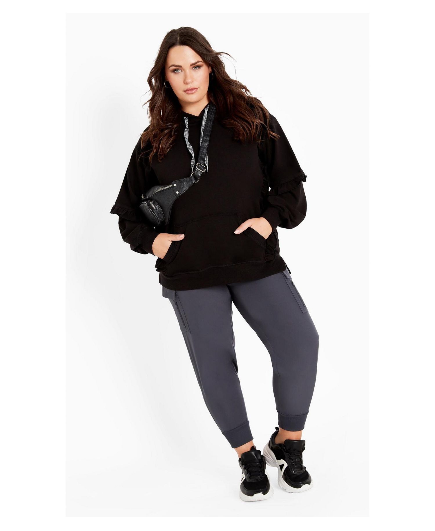 Women's Frill Plain Hoodie
