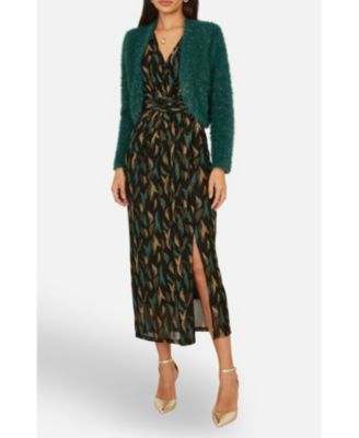 Women's Metallic Fluffy Eyelash Bolero