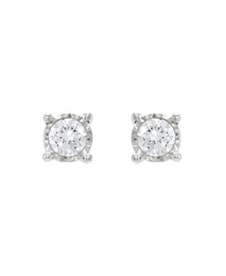 Macy's - Diamond Stud Earrings (5/8 ct. t.w.) in Sterling Silver and 3K White Gold