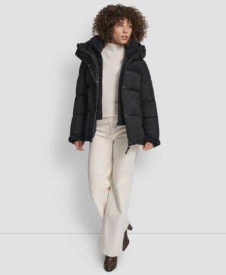 Women's Detailed Hooded Puffer Coat