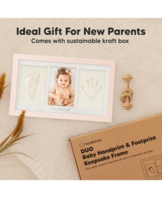 Duo Baby Hand and Footprint Kit, Baby Handprint Kit, Newborn Photo Frame, Baby Keepsake for New Mom