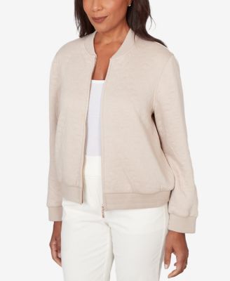 Petite Vienna Medallion Quilted Bomber Jacket