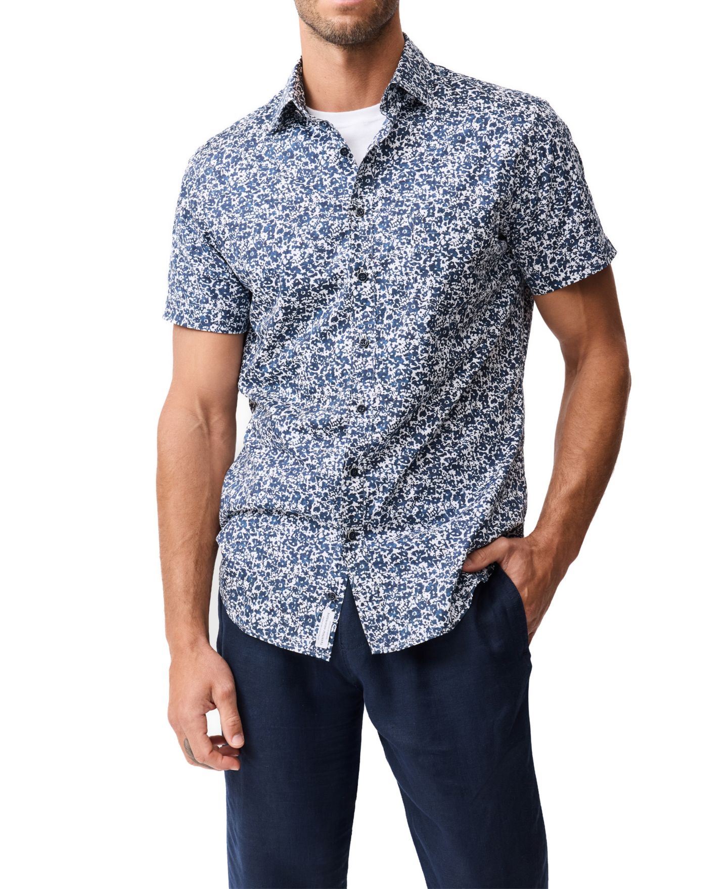 Мужская рубашка Rodd & Gunn Sport Fit South Hampton Cotton, цвет: Чернильный — фото 1