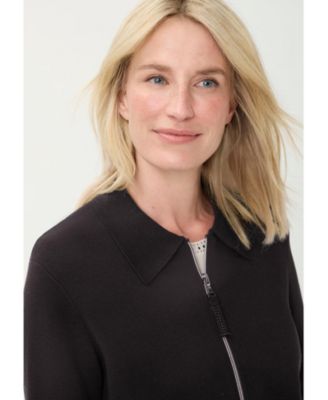 Women's Collared Zip Front Cardigan