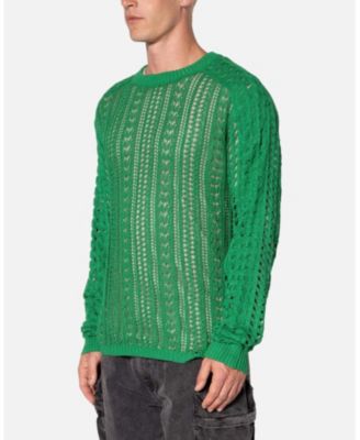 Men's Crochet Knit Sweater