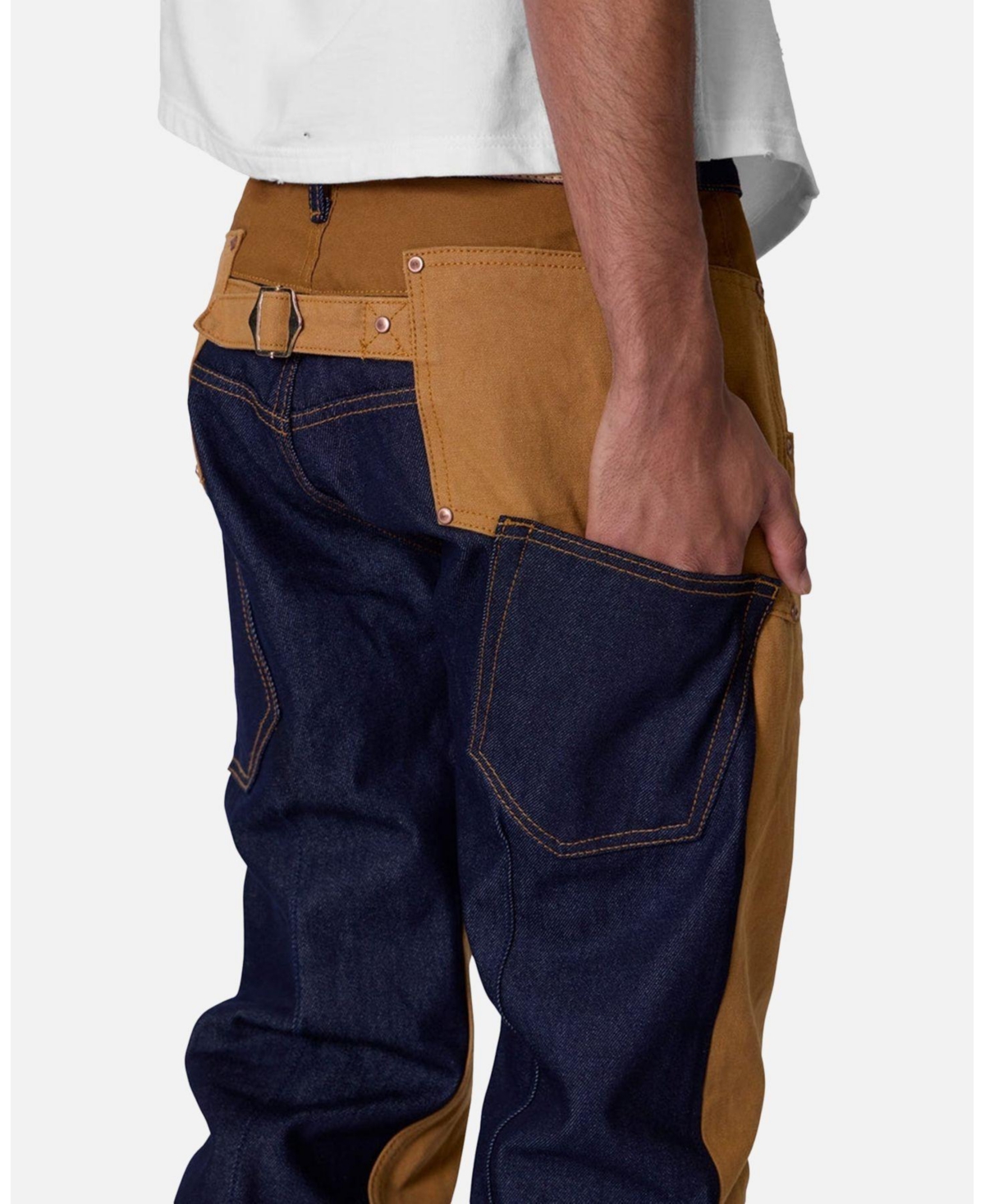 mnml Men's V727 Mixed Canvas Baggy Denim