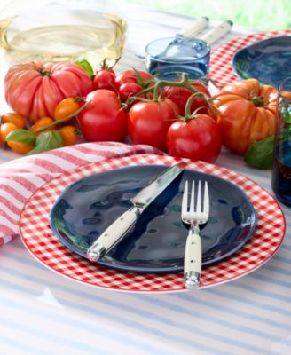Gingham Dinner Plates, Set of 4