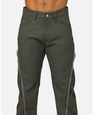 Men's D519 Leather Zipper Flare Pant