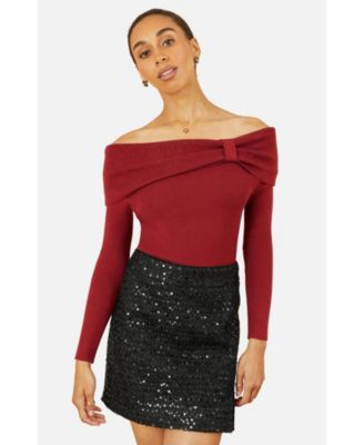 Women's Bardot Sweater With Diamante Detail