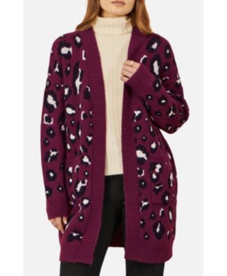 Women's Animal Intarsia Long Cardigan