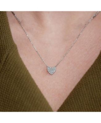 Sterling Silver 18k Gold Plated Crystal Heart Necklace
