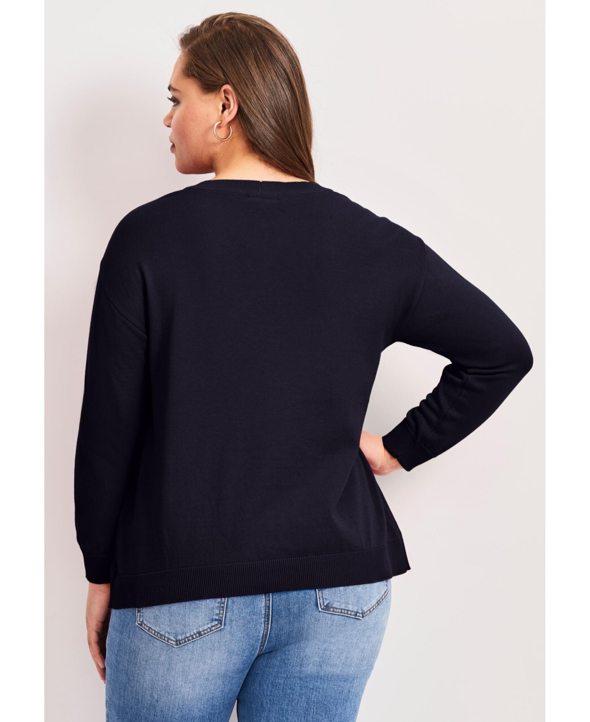 Avenue Women's Americana Long Sleeve Crewneck Sweater