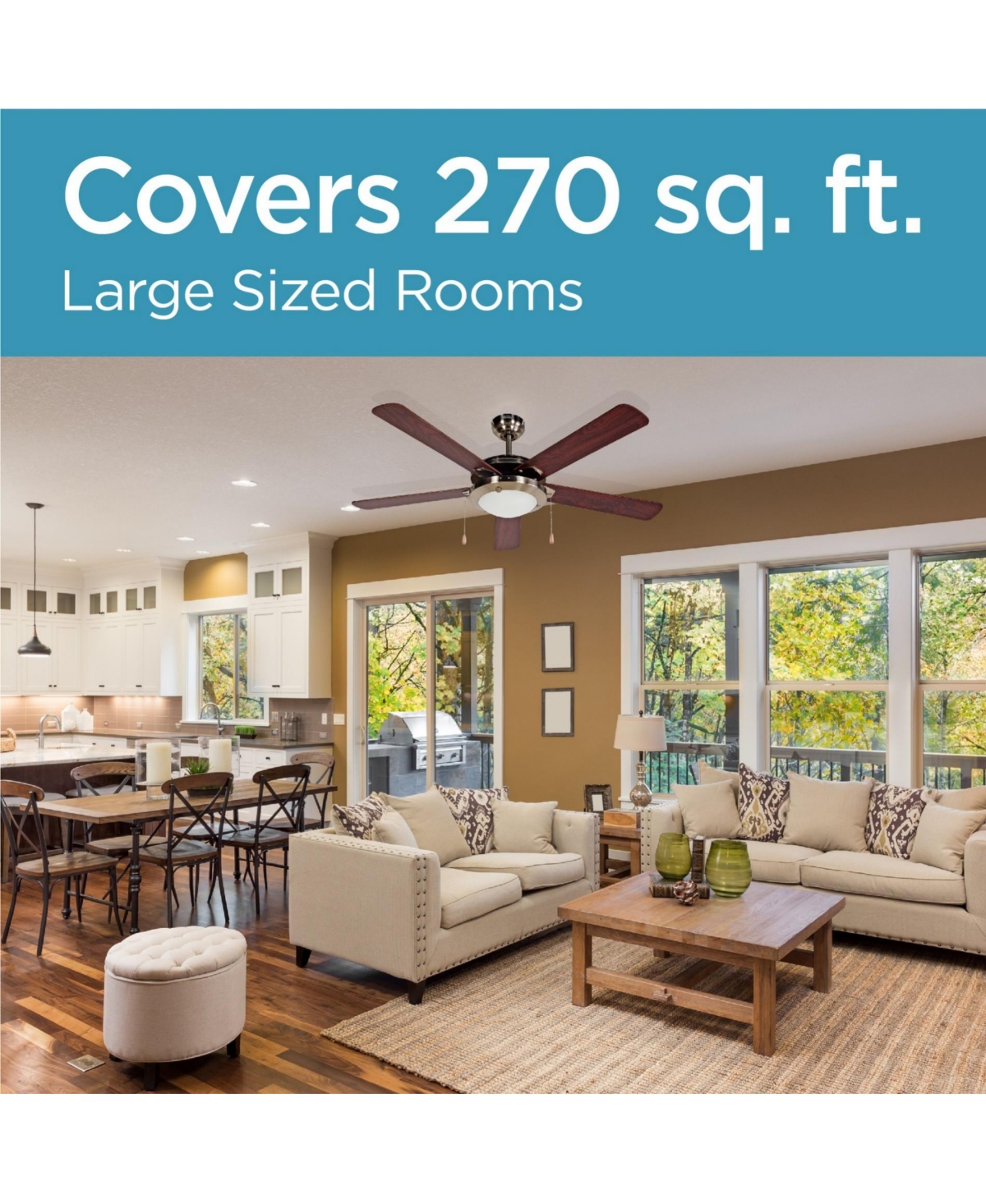 52 inch Celing Fan with Pull Chain