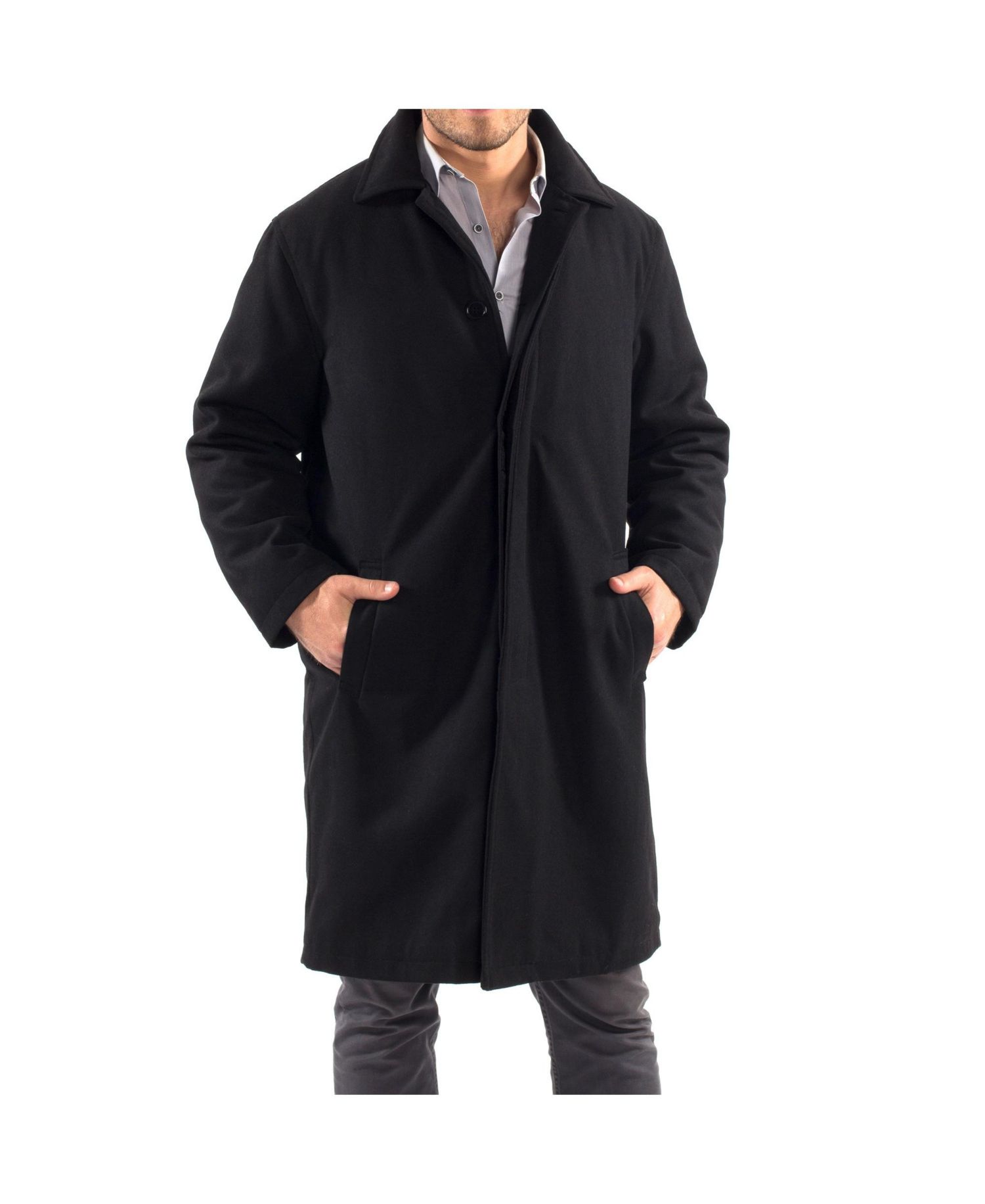 Men's Zach Men s Wool Blend Overcoat - Knee-Length Trench Coat, Runs Large for Layering Over Suits or Sweaters