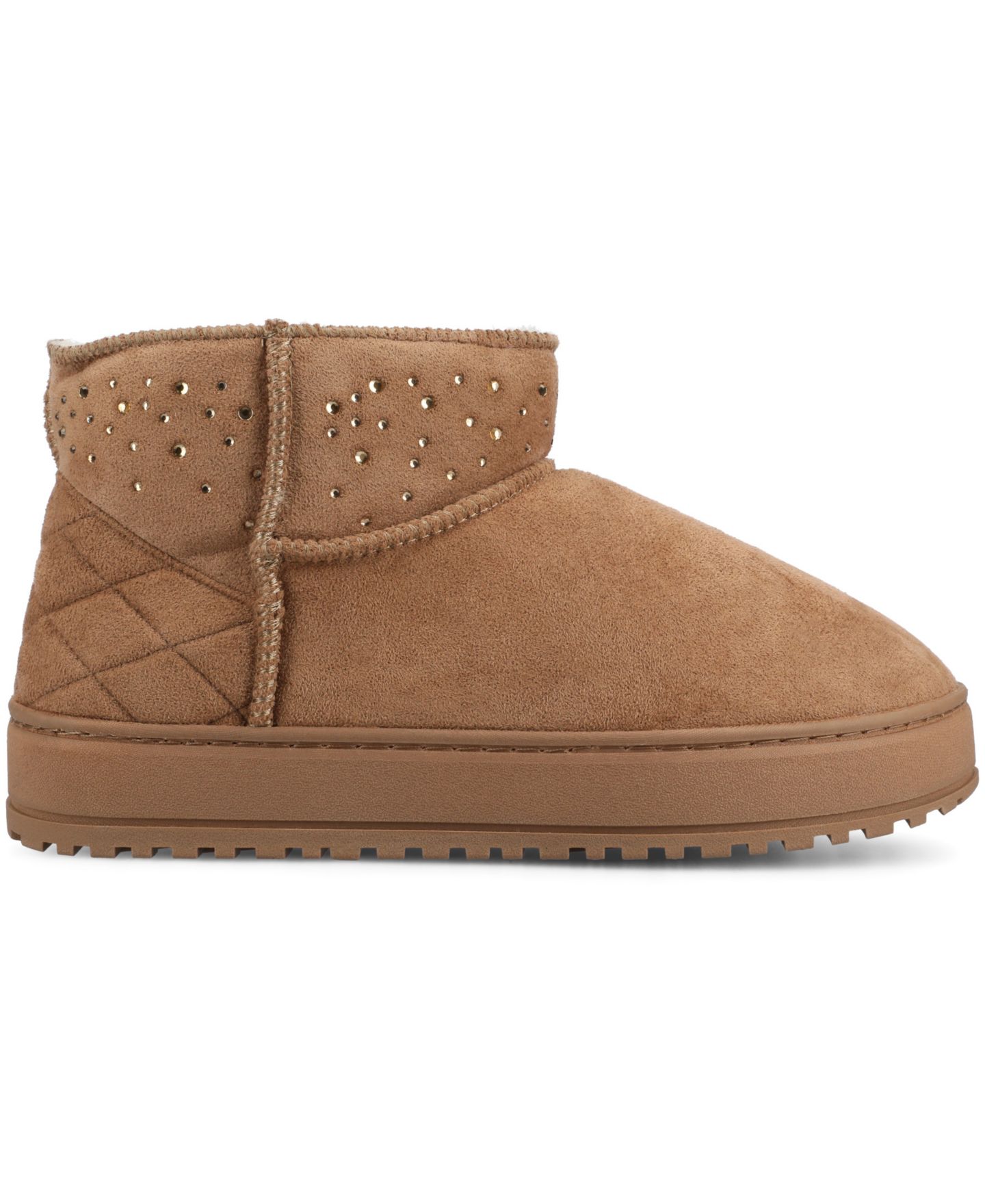 Женские ботинки Journee Collection Tarla Embellished Cozy Booties, цвет: Каштановый — фото 2