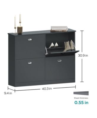 Slim Shoe Cabinet with 4 Drawers for Entryway or Hallway