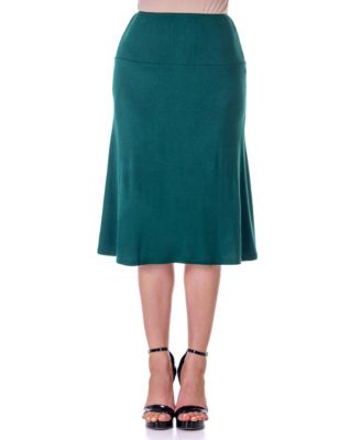 Petite A Line Elastic Waist Knee Length Skirt