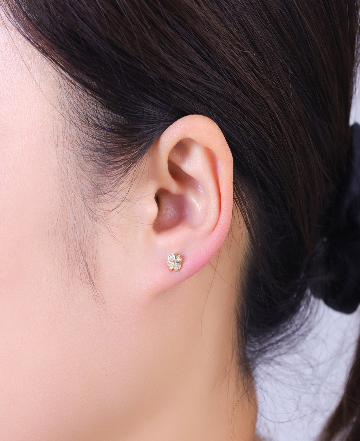 Unwritten Gold Plated Heart, Clover, Moon, Star And Evil Eye Post Back Stud Earrings Set In Gold