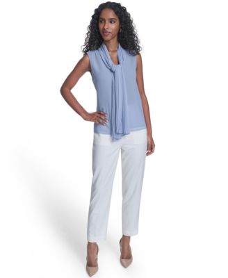 Women's Sleeveless Chiffon V-Neck Top