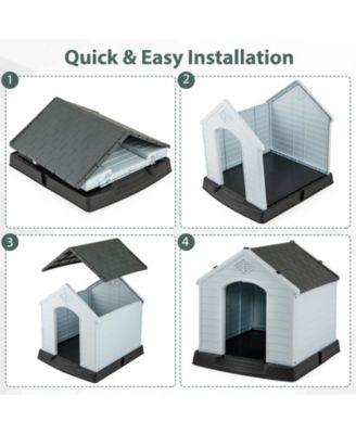 Dog House Pet Puppy Shelter Waterproof Indoor/Outdoor Ventilate