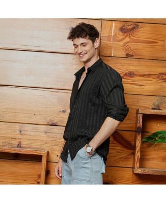 Men's Onyx Black Candy-Striped Shirt