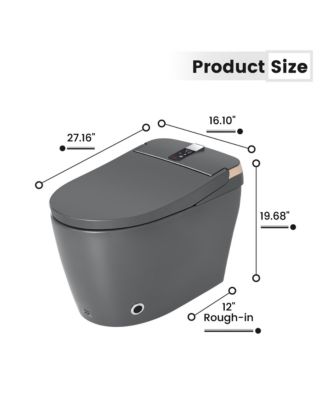 Smart One-Piece Bathroom Fixture with Built-in Water Tank, Heated Seat, Auto Flush, Automatic Lid, Wash and Air Dryer