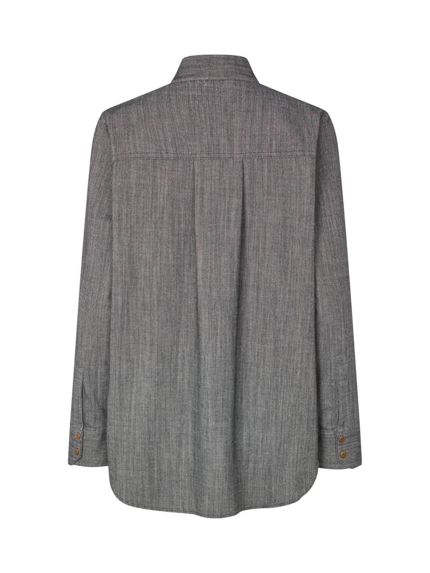 Женская рубашка Masai Copenhagen Long Sleeve Neck Tie, цвет: Тёмный джинсовый — фото 6
