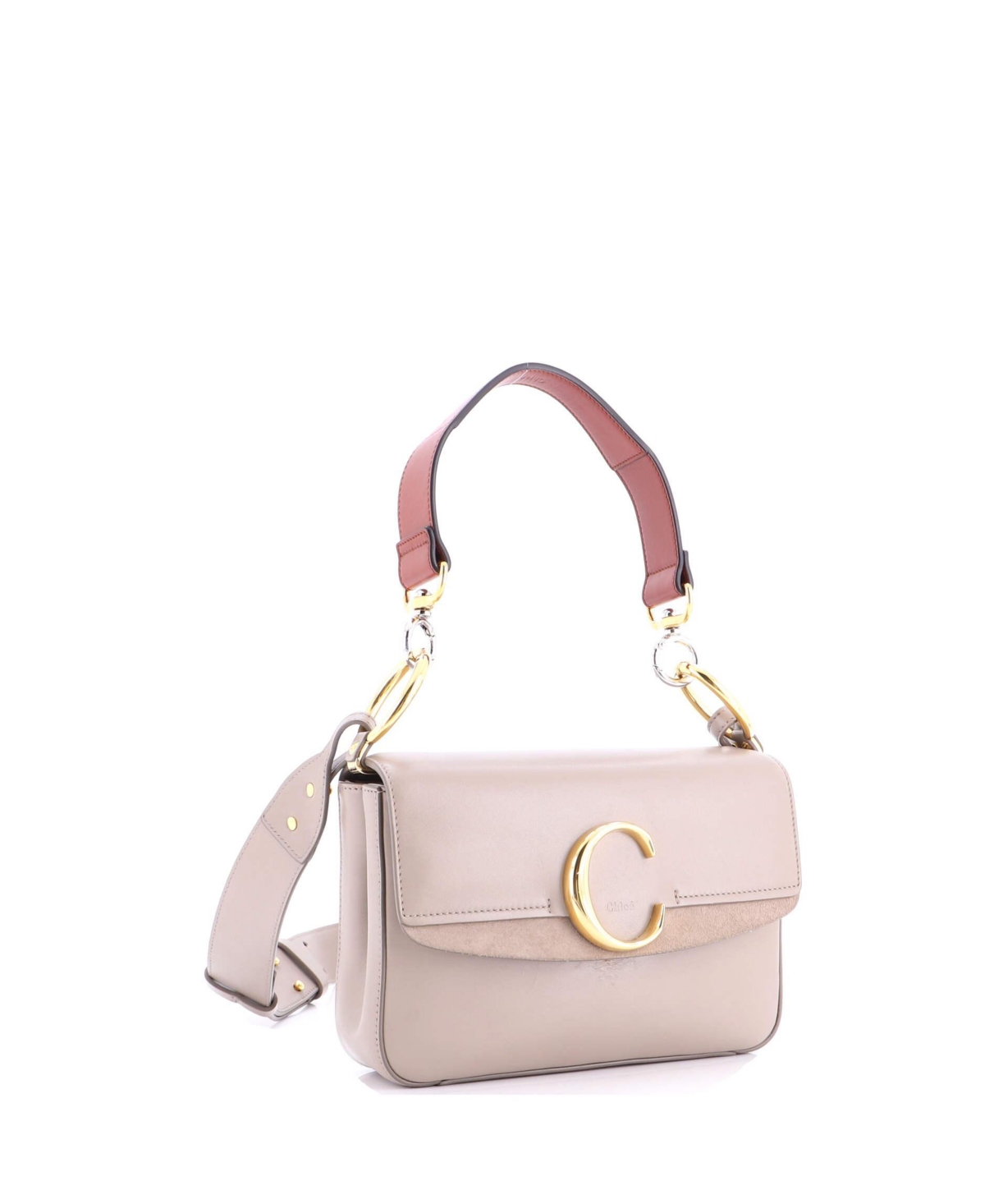 Pre-Owned Chloe Small C Double Carry Bag Leather