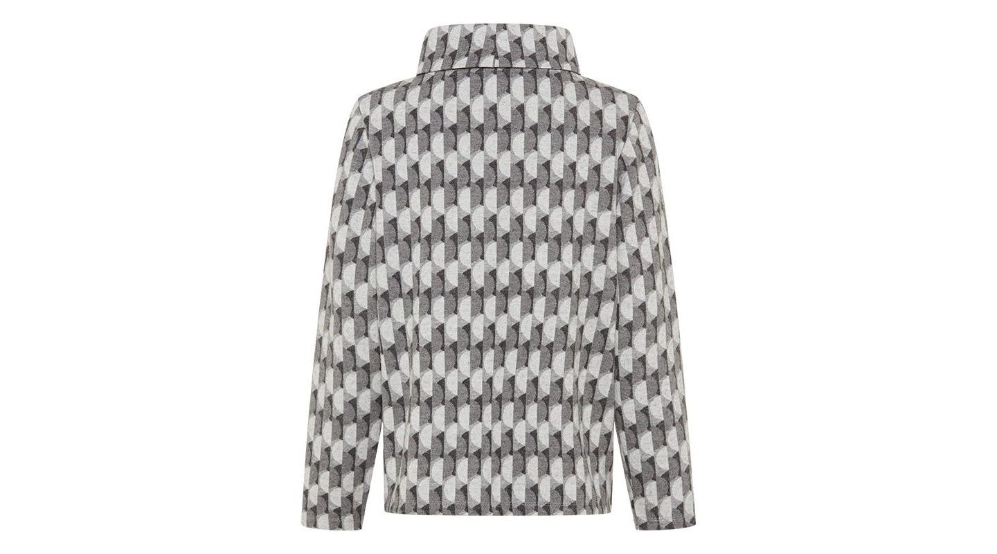 Женский топ Olsen Geo Jersey Top, цвет: Серый каменный меланжевый — фото 8