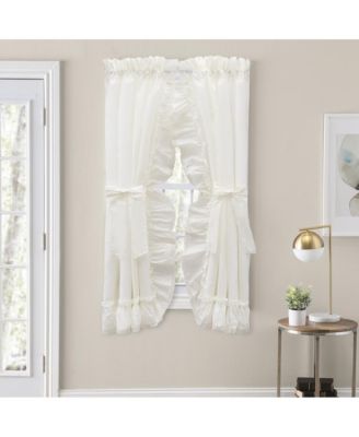 Madelyn Ruffled Victorian Priscillas 1.5" Rod Pocket Curtain Panel 100" x 84" Natural