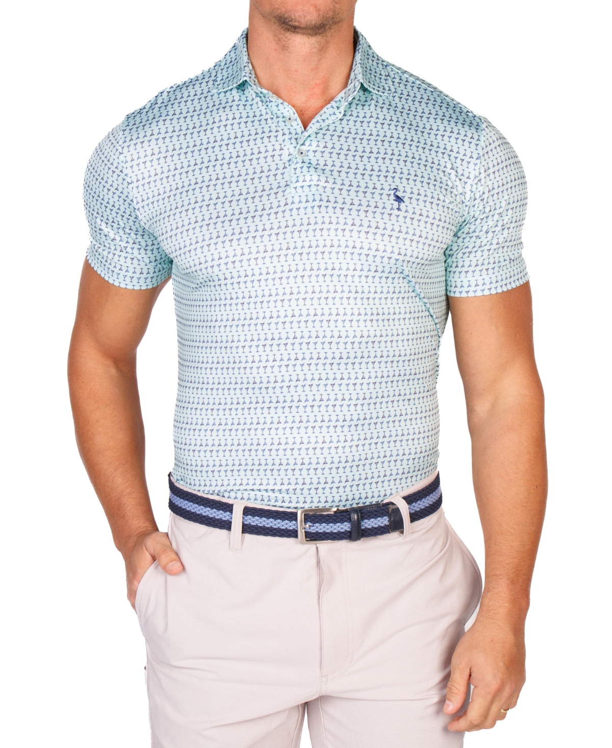 TailorByrd Men's Martini Glasses Performance Polo