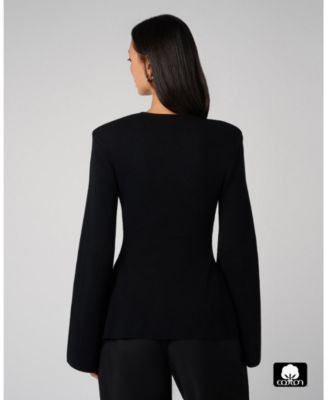 Women's Cinched Waist Peplum Sweater