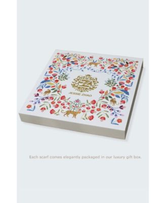 Porcelain Jardin Double Sided Silk Scarf